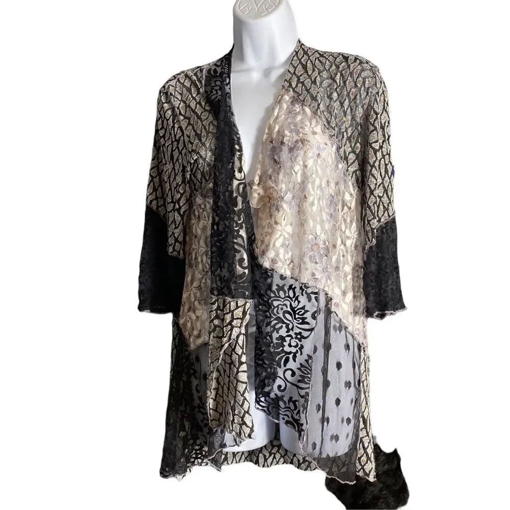 Multi media wrap cardigan M